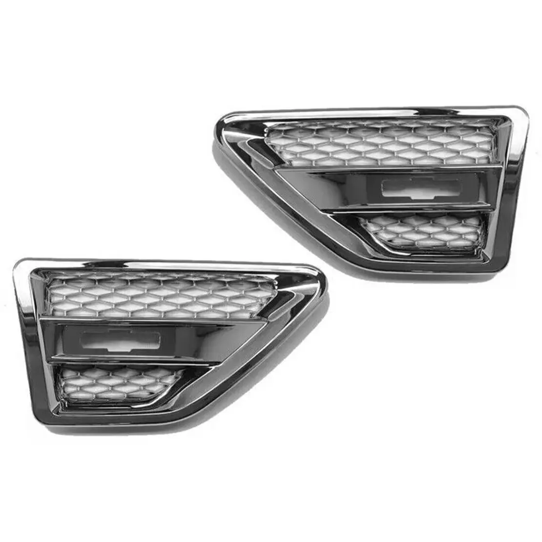 1 Pair Side Fender Air Vent Grill Cover Trim Fit for Land Rover Freelander 2 LR2 2006-2011 2012 2013 2014 2015 2016 Silver ABS