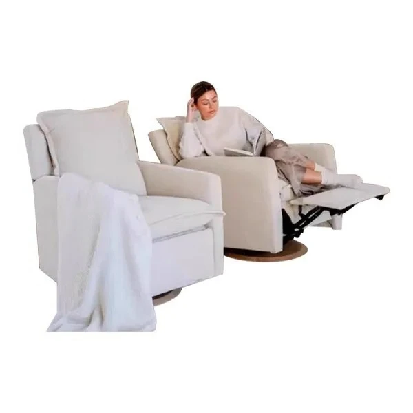 Removable & Washable Zero Gravity Electric Sofa - Single 360° Rotation Auto-Retractable Rocking Chair with Baby Mode