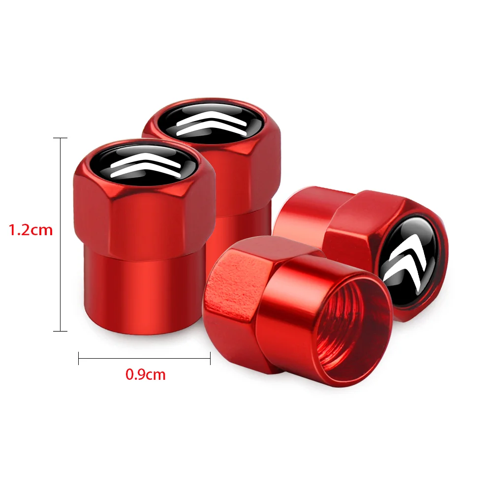 4PCS New aluminium Car Badge Wheel Tire Air Valve Caps Stem Cover Auto Accessories For Citroen C1 C2 C3 C4 grand picasso C3-XR