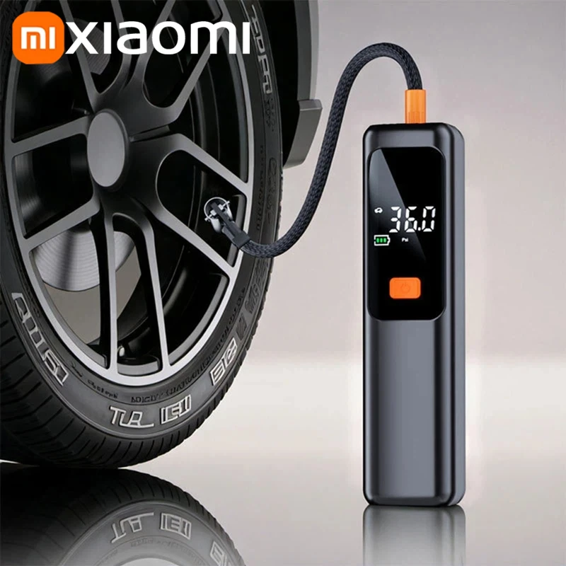 xiaomi-ワイヤレスポータブル150psiタイヤインフレータ電動エアポンプ充電式デジタル圧力計自動停止ledライト車用