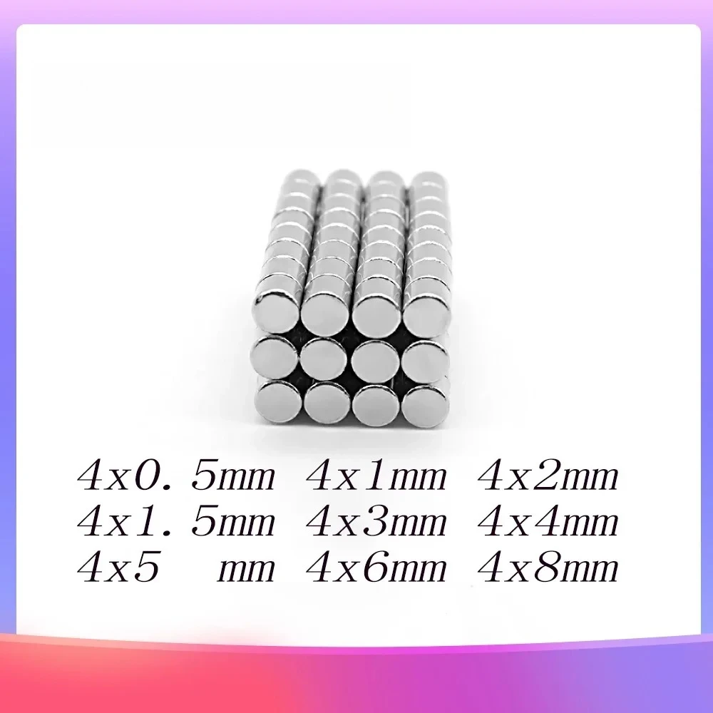 

4x4 мм мини-маленькие круглые магниты 4x1 сильные мощные магниты для домашнего холодильника, офиса, DIY 4*3 4*5 4*6 4*8