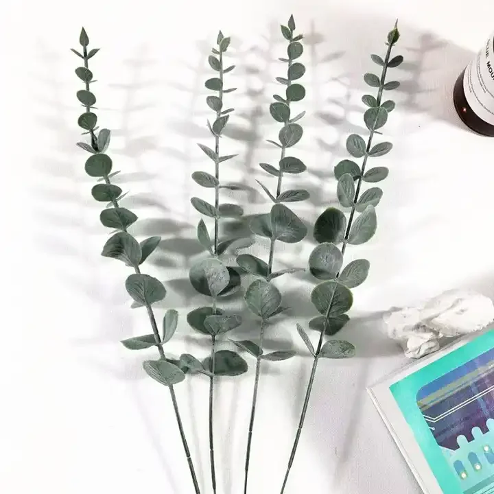 

300pcs PX1503 Wholesale Artificial Eucalyptus Leaves Stem Eucalyptus Branches flowers for Wedding Home Wall Decor