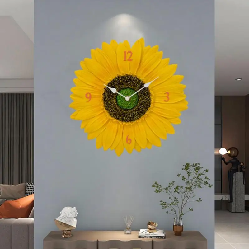 

Sunflower Wall Clock Waterproof Modern Decor Outdoor Clocks Ornament Vintage Country Floral WallClock Home Decortaion Gifts