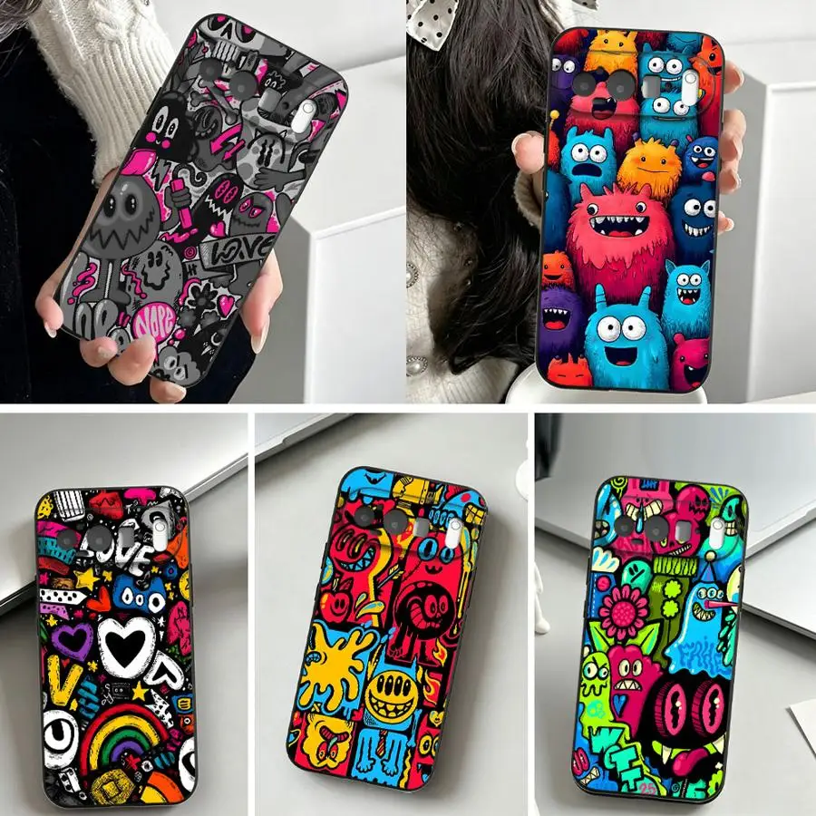 Funda Handyhülle für Google Pixel 11 pro 8a 7a 9a 11ProXL 10a 10 9 Pro XL 6 7 8 Pro 6a Dark Monster Graffiti