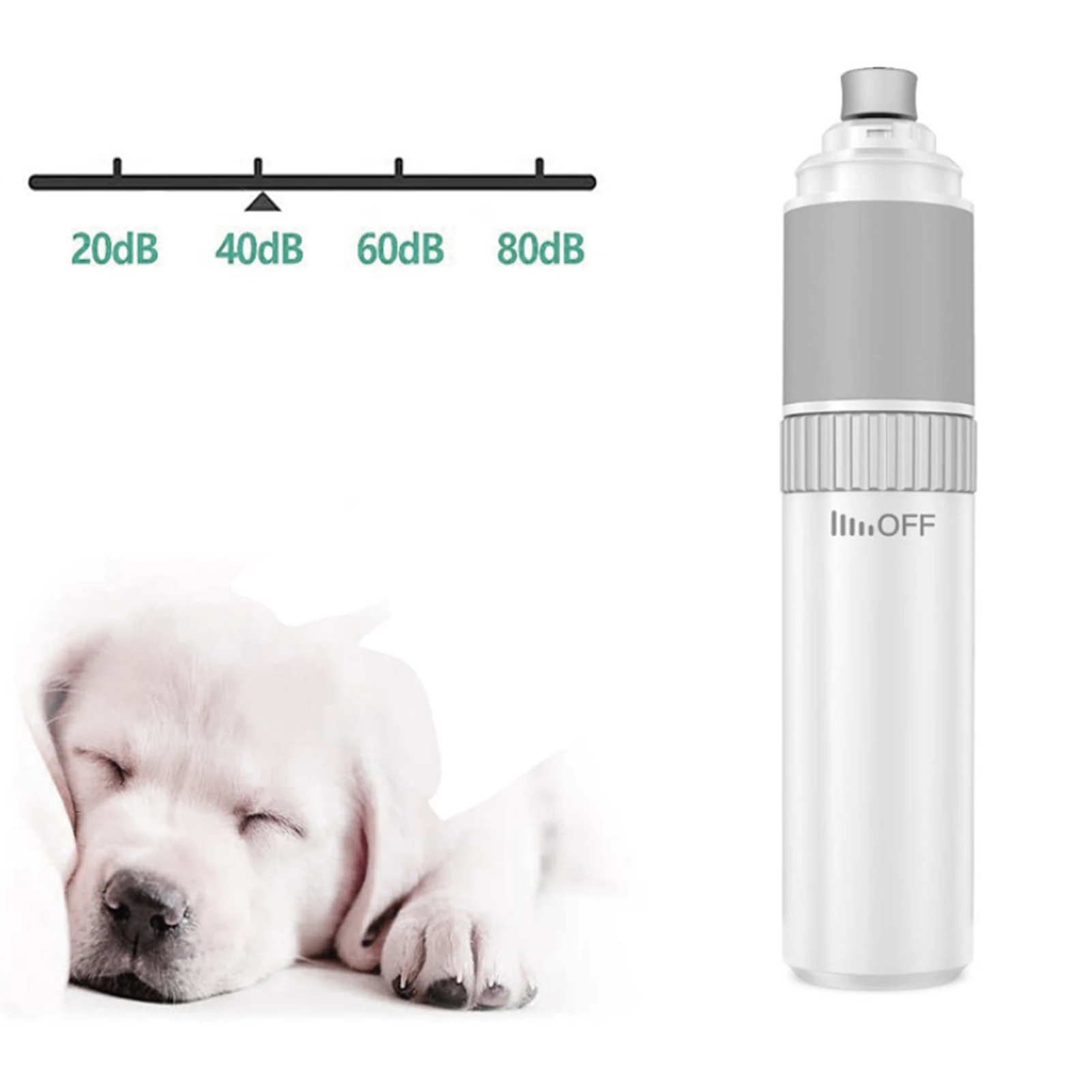 Dog Electric Nail Polisher with LED Light USB Rechargeable Polisher for Dog Kindergarten Walking