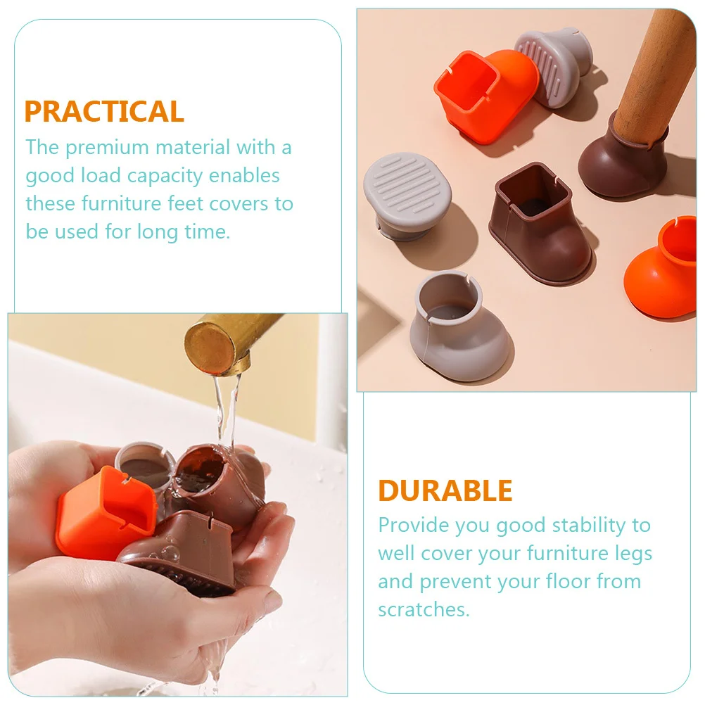 8Pcs Anti Slip Chair Leg Protectors Silicone Furniture Pads for Table Sofa Bed Floor Protection Hardwood Chair Pads