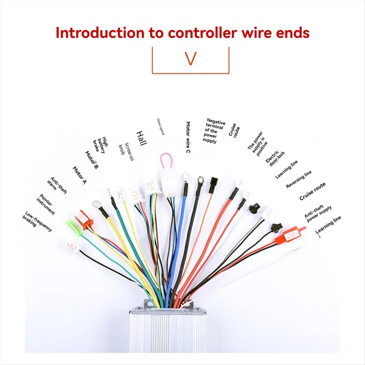 Punctual- Brushless Controller 800W 48V 60V 64V Electric Bike 15 Tube Smart Brushless for Scooters E-Bikes Three-Wheel Ebike