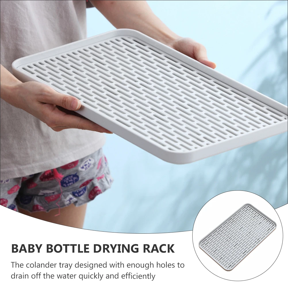 

Drain Tray Removable Serving Plate Drainer Rack Drip Drying Bottle Dryer Draining Fruit Tray Organizer Double Layer Design