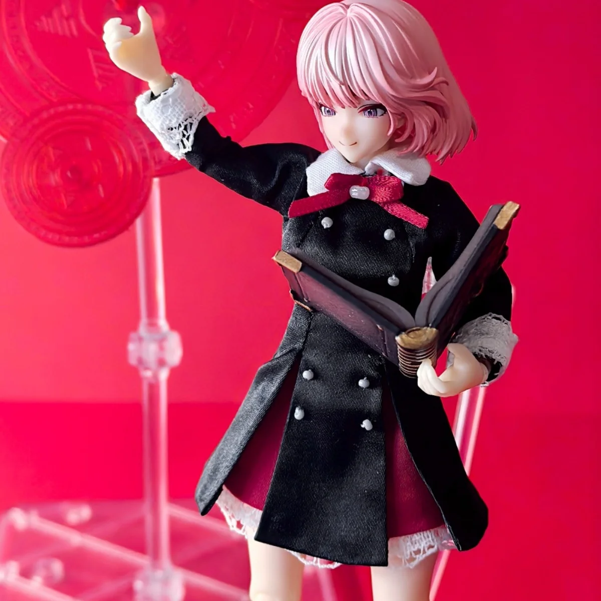 【solo-abbigliamento】-disponibile-in-magazzino-cappotto-nero-fatto-a-mano-1-12-gonna-corta-rossa-set-uniforme-da-accademia-di-magia-per-action-figure-femminili-da-6-pollici