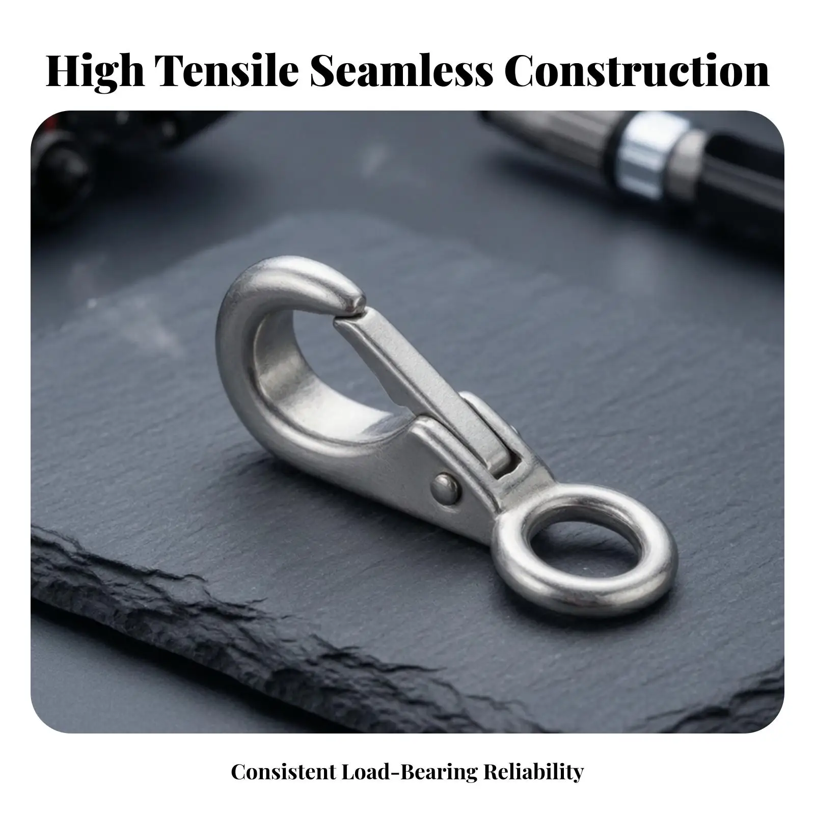Directional Snap Hook Marine-Grade Snap Hook Metal Clip Stainless Steel Clasp Spring-Loaded for Outdoor, Pet Leashes