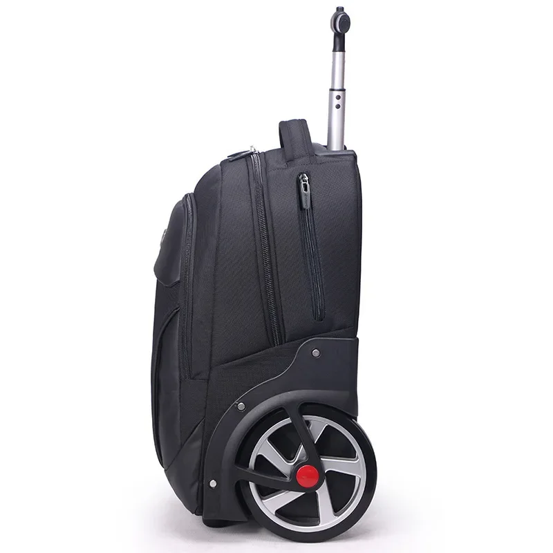 Pull rod backpack for high school and junior high school students, large capacity, male and female silent, oversized wheels