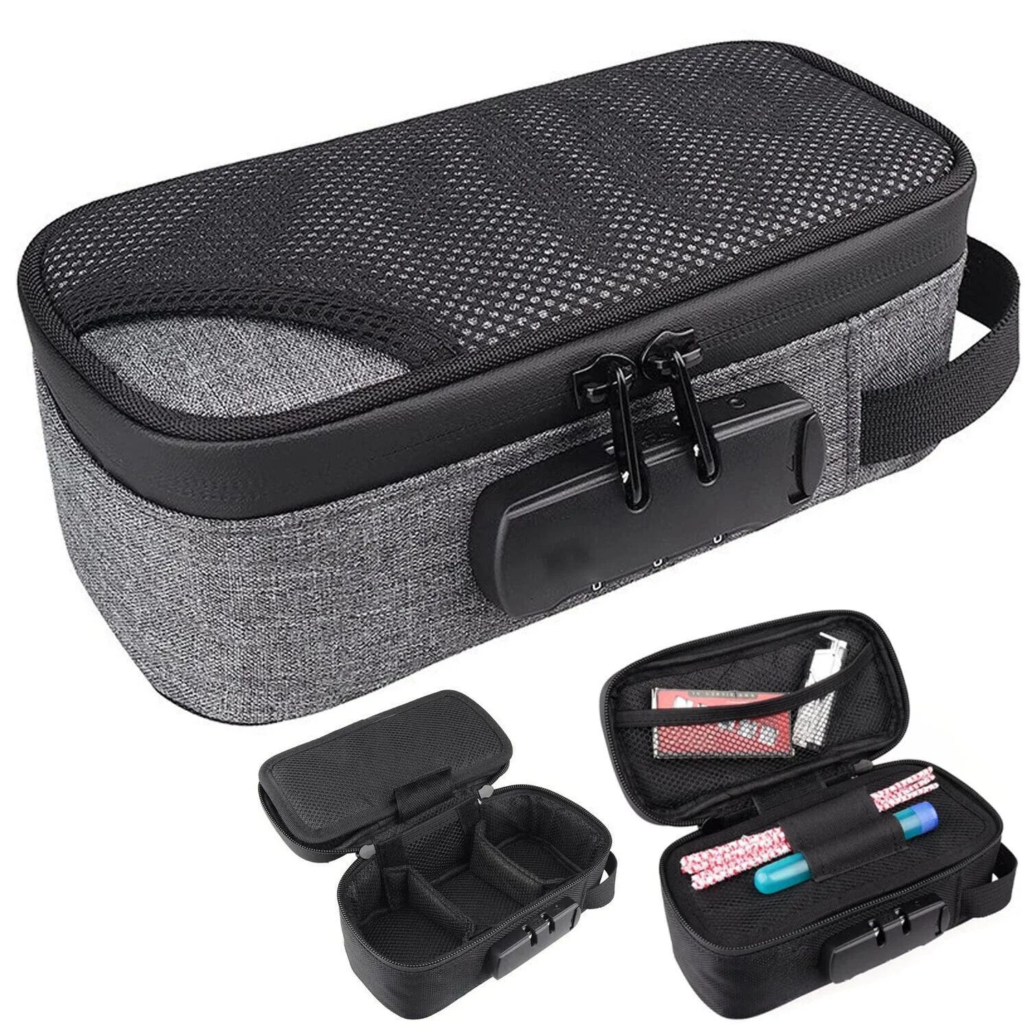 Large-capacity Combination Lock Activated Carbon Deodorant Bag Portable Pipe Bag Portable Travel  Smell Proof  Storage Bags