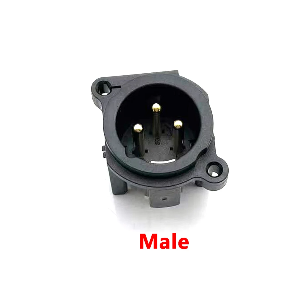 Conector de aguja doblada XLR para montaje en Panel de PCB, conector macho hembra de 3 pines, Forma cuadrada, chasis, adaptador XLR de 180 grados, 1 piezas