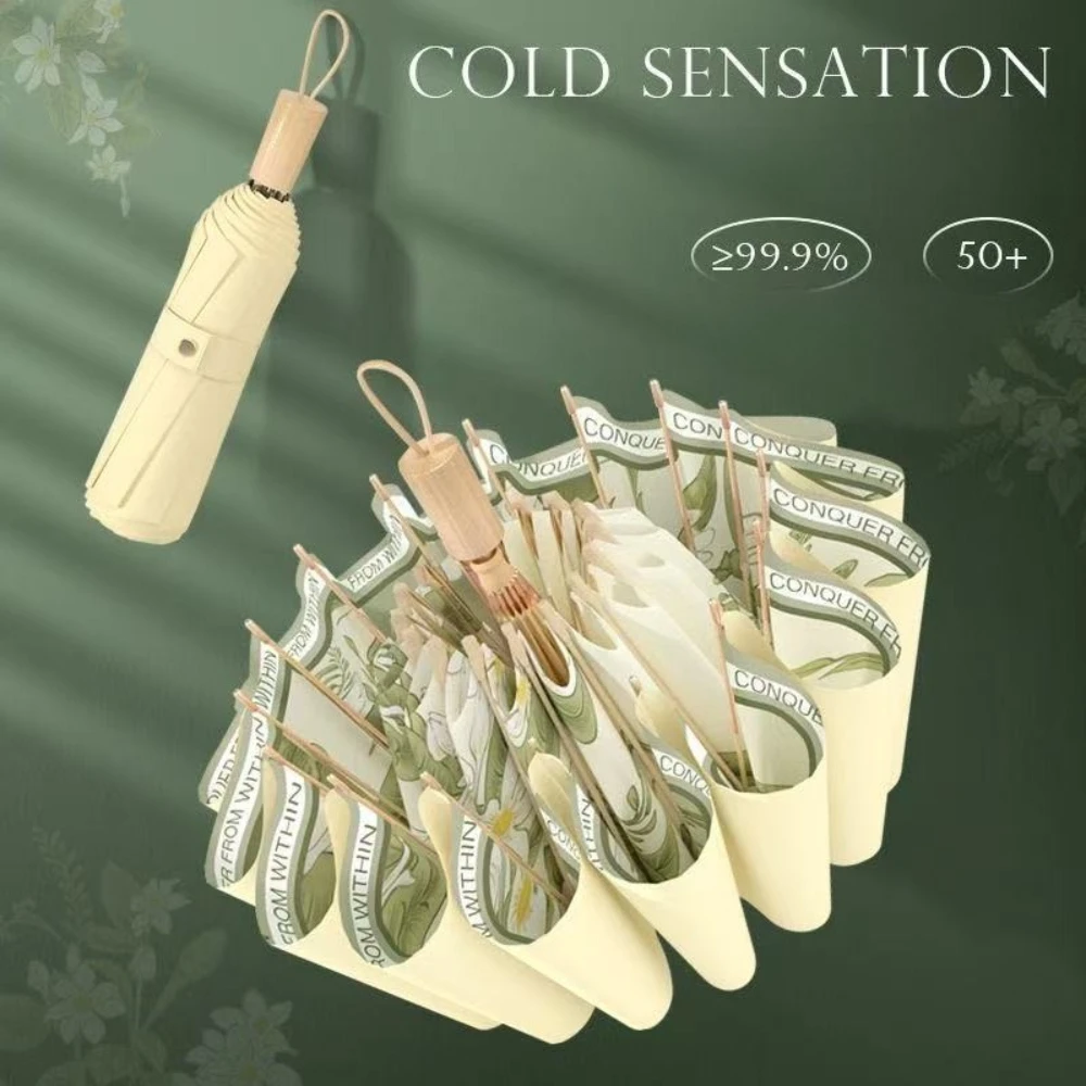 Fashionable and Durable 16 Ribs 3 Folding Umbrella- Unisex Waterproof Rain /Sun Umbrella Outdoor Sunshade UV Protection Umbrella