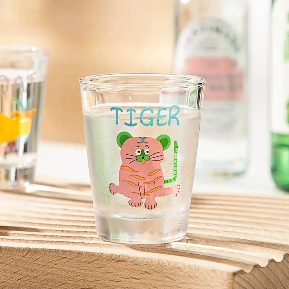 12Pcs Creative Cocktail Cup Set 50ml Chinese Zodiac Clear Juice Cups Visible Animal Pattern Mini Wine Glasses Personalized