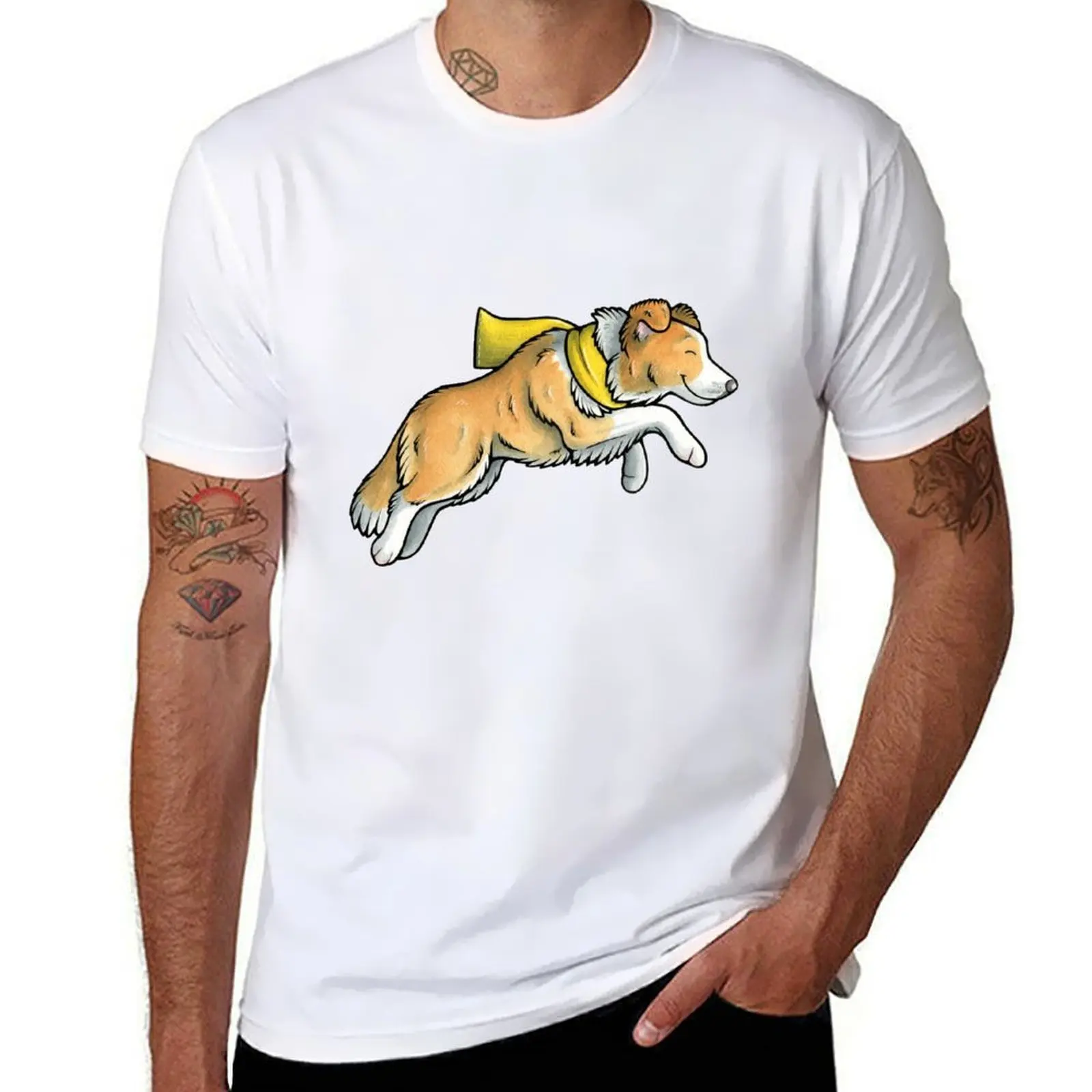 

Leaping border collie T-Shirt t shirts for man graphic funny man t shirt luxury T-Shirt