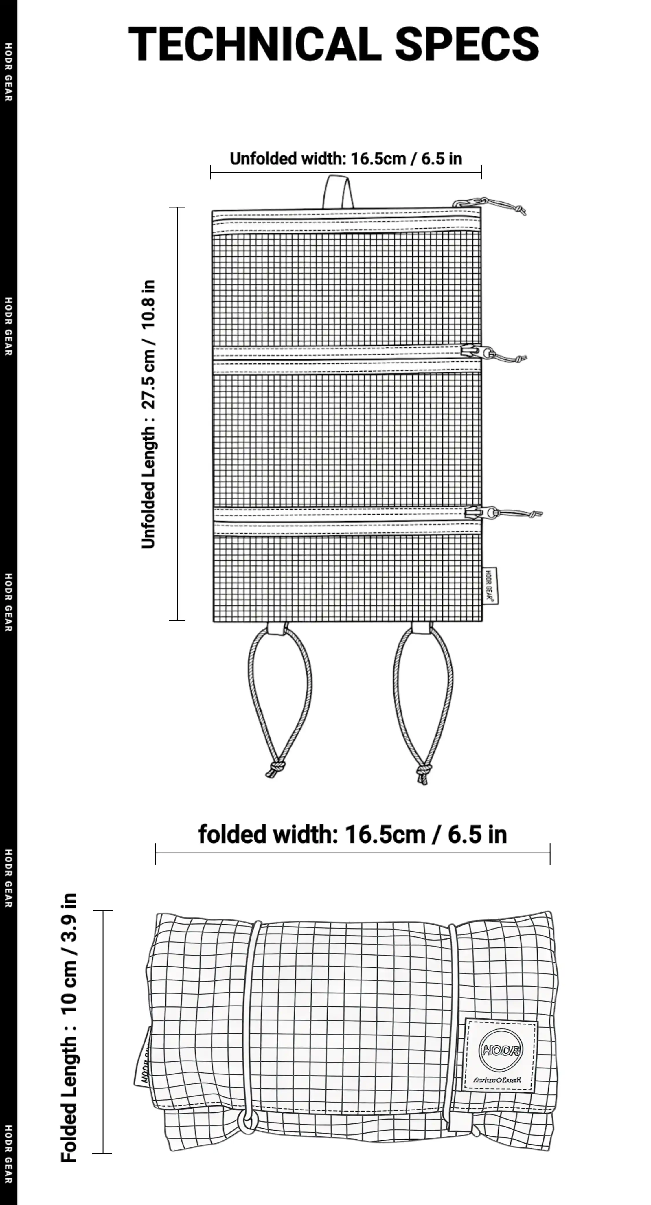 HODRGEAR Ultraleichter Toilettenartikel-Organizer UHMWPE Gridstop | 35 g aufrollbarer Netzbeutel | YKK-Reißverschlüsse | Wander- und EDC-Aufbewahrung UL GEAR – Detail 8