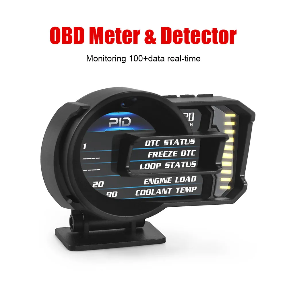 A590s Head Up Display Full LCD OBD2+GPS Instrument Panel Modification HUD Gauge RPM Voltage Oil Pressure Turbo Meter