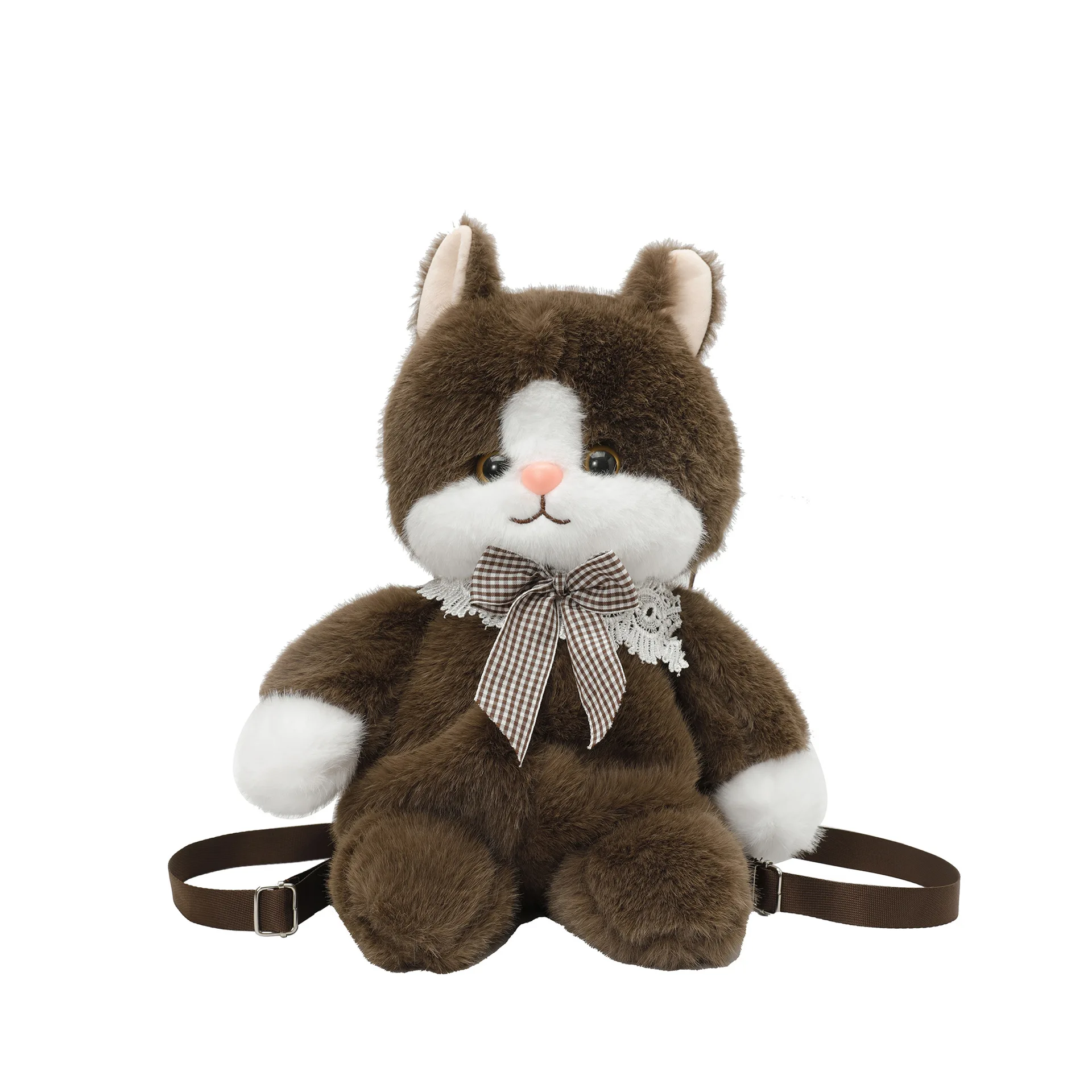 Cartoon New Will Running Bear Plush Doll Backpack Cute Lifelike Soft Plush Stuffed Cat Doll Plush Backpack Girls Birthday Gift