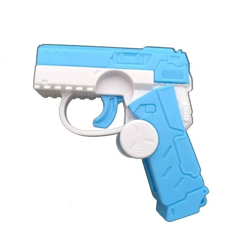 1pc Mini Decompression Rotating Backflow Gun 2-in-1 Fingertip Gyroscope Automatic Rebound Gun Children's Toy