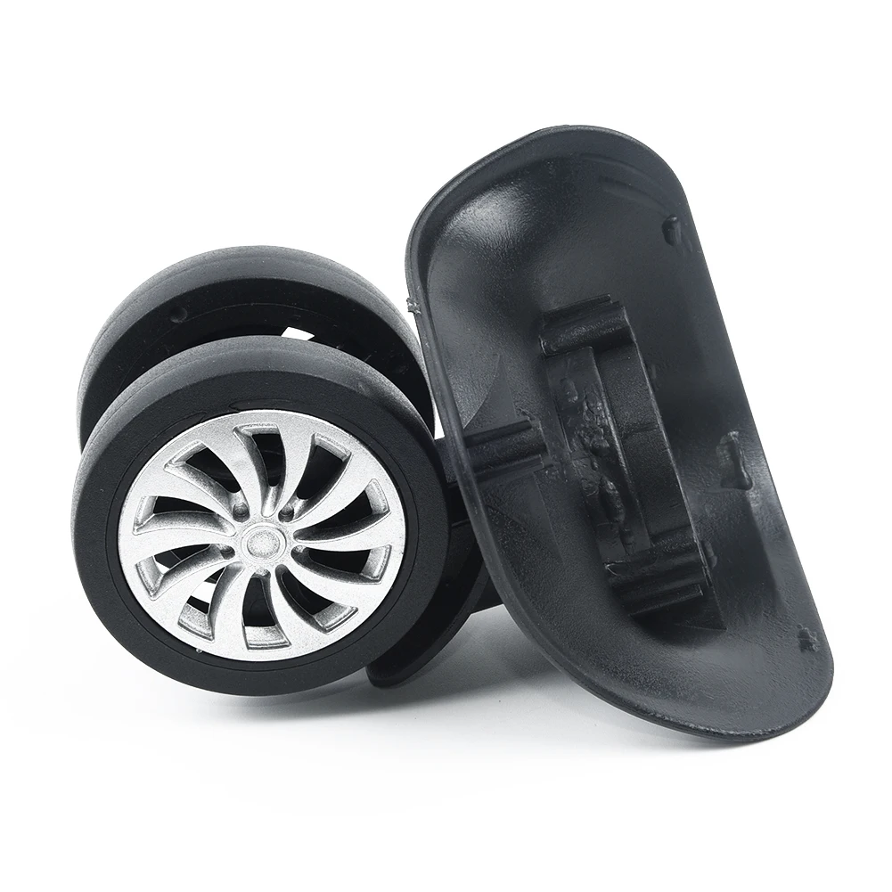 4pcs/set Replacement Luggage Suitcase Wheels Swivel  Wheel Black Dual Roller Wheels Car Swivel Casters