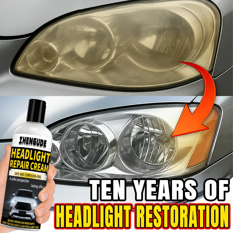 Professional Headlight Repair Agent - Improves Yellowing, Oxidation, and Fogging - Polishing Agent for Lenses, Creating Clearer and Brighter Headlights, Headlight Repair Kit, Car Headlight Repair Kit, Headlight Lens Repair Agent, Headlight Repair Spray, Headlight Polish