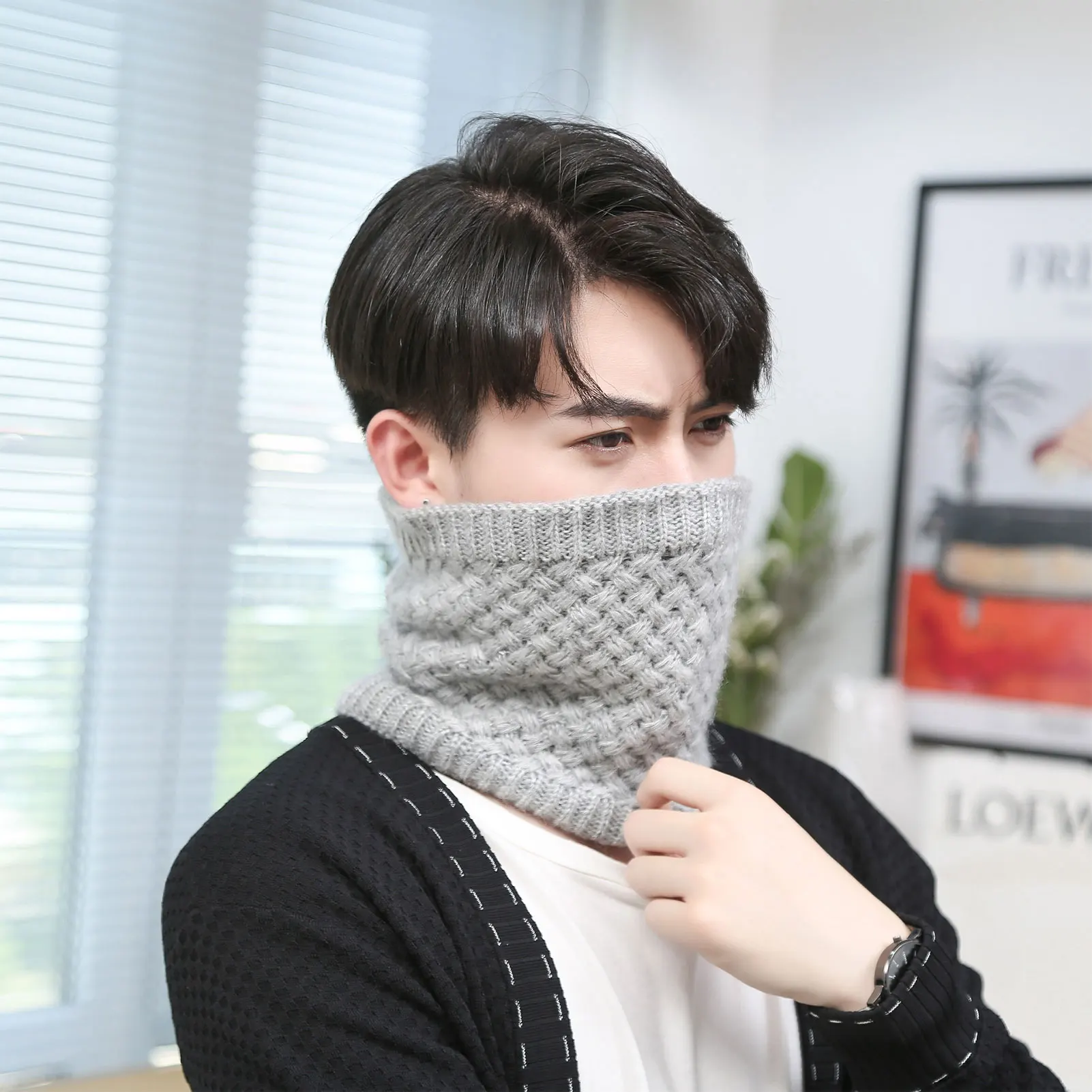 Outdoor Cold-Proof Scarf Soft Breathable Skin-friendly Comfortable Wearing Snood for Traveling Dating Working