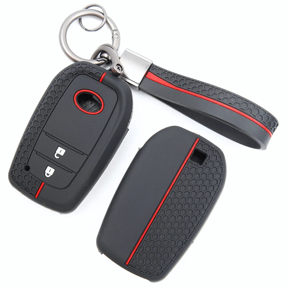 For Toyota C HR Prius Corolla RAV4 Protective Silicone Remote Key Case Lanyard Key Ring Precise Fit Full Coverage
