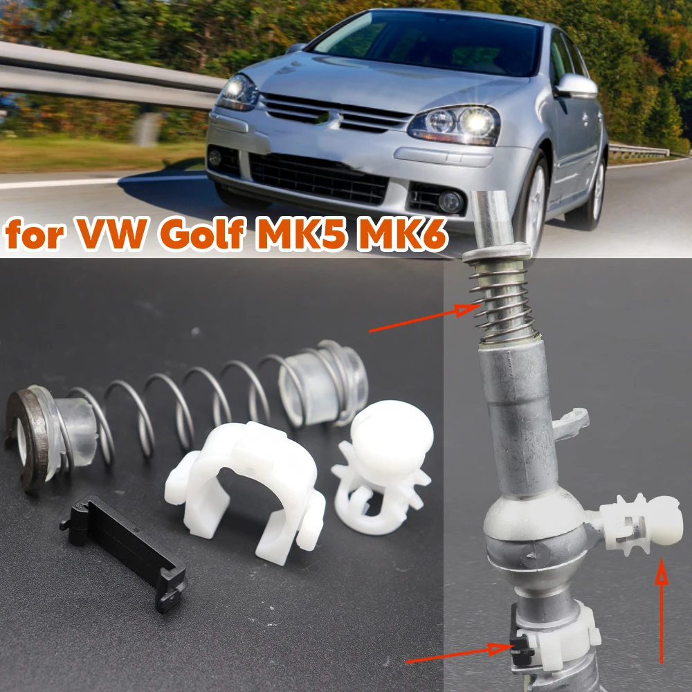 

Gear Shift Selector Lever Shaft Stick Spring End Rod Bushing Kit Manual Trans for VW Golf MK5 MK6 Sliding Shoe Lock Washer Parts