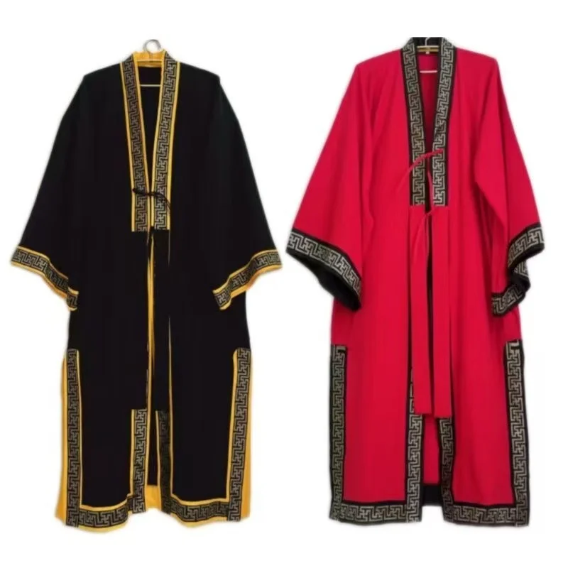 Taoistyczna szata Tradycyjne chińskie ubranie Kołnierz z zakładką Mieszanka materiałów Duże rękawy Długa szata Vintage Strój do ćwiczeń porannych w świątyni