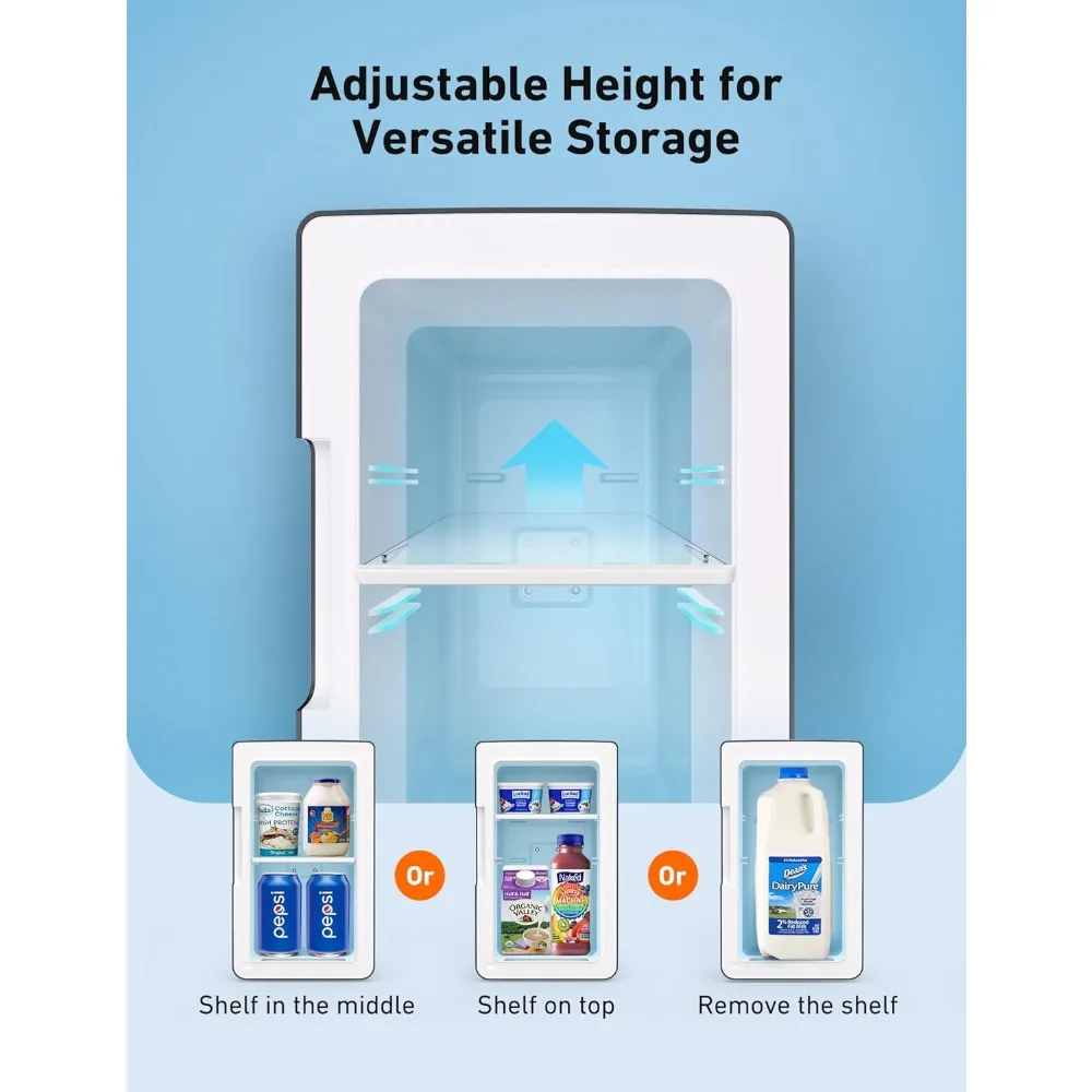 ثلاجة صغيرة 2.0 جالون، 6 لتر/8 علب مكياج للعناية بالبشرة 110 فولت تيار متردد/12 فولت تيار مستمر مبرد حراري محمول وتدفئة صغيرة