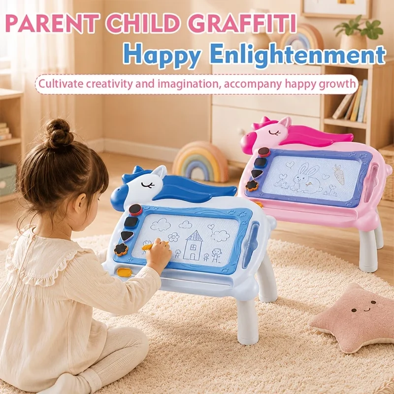 1pc Magnetic Graffiti Drawing Board, Montessori Toddler Doodle Pad, Creative Educational Toy for Kids, Kindergarten Art Gift