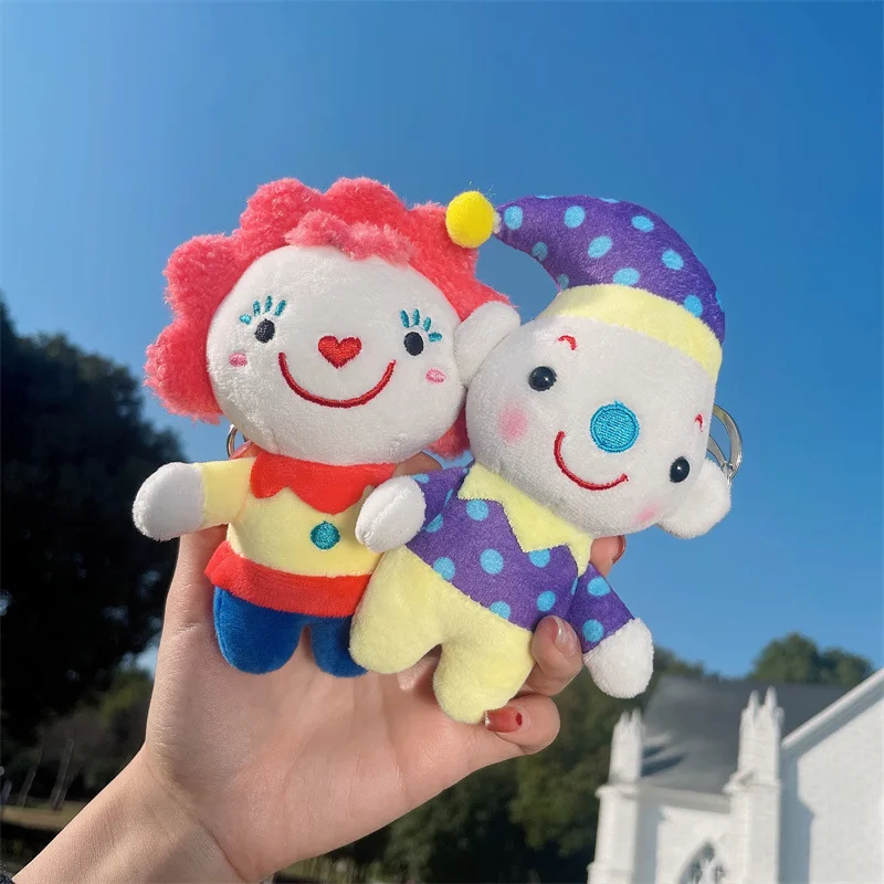 Women Man Personality Cute Joker Stuffed Toy Key Chains Lovely Circus Clown Cloth Doll Girls Handbag Ornament Funny Keychains