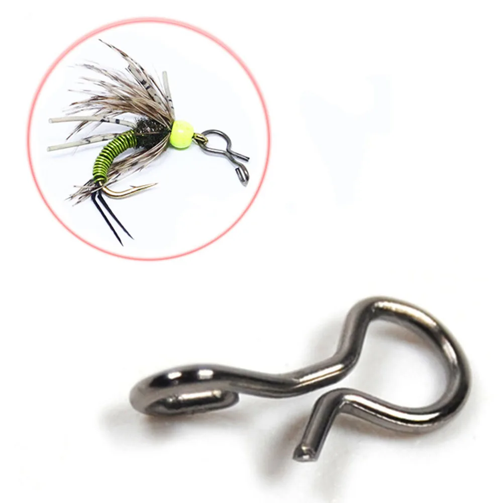 100pcs Fly Hook Swivel Snaps Quick Connector Clip Fly Hooks Lure Trout Sunfish Fish Tackle Fsihing Accessories Tools 8/9/11mm