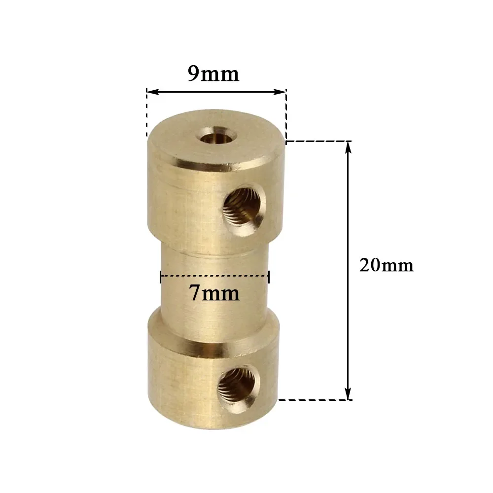 1Set 2mm/2.3mm/3mm/3.17mm/4mm/5mm/6mm Brass Rigid Motor Shaft Coupling Coupler Motor Transmission Joint Connector Sleeve Adapter