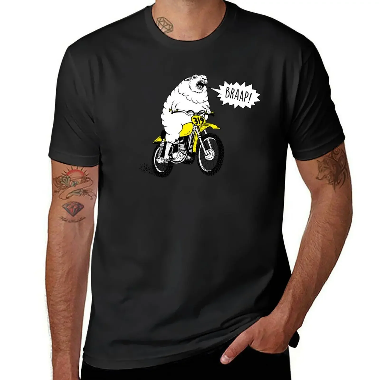 BRAAP Motocross Funny Dirtbike Comic Motorcycle T-Shirt shirts graphic tees custom t shirt graphics mens graphic t-shirts funny