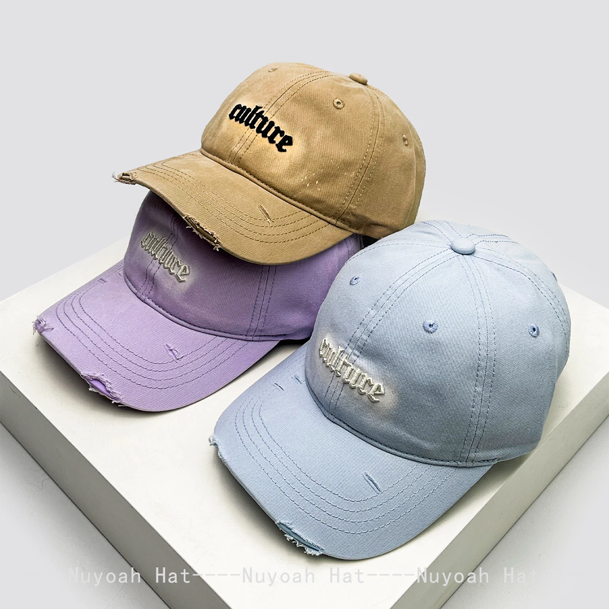 

New Men Women Broken Style Korean Embroidered Letters Baseball Hats Sunshade Simple Versatile Casual Peaked Caps Fashion ins
