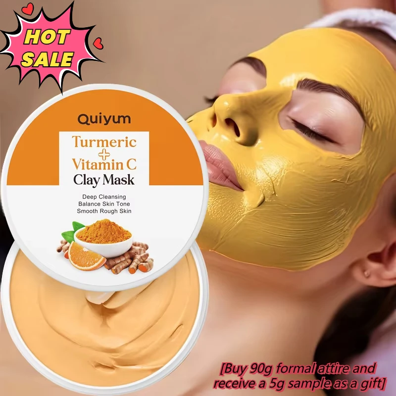 Curcuma Visage Vitamin C Turmeric Mud Mask Cleansing Pore Eliminate Pimples Exfoliating Shrink Pores Beauty Health Face Care