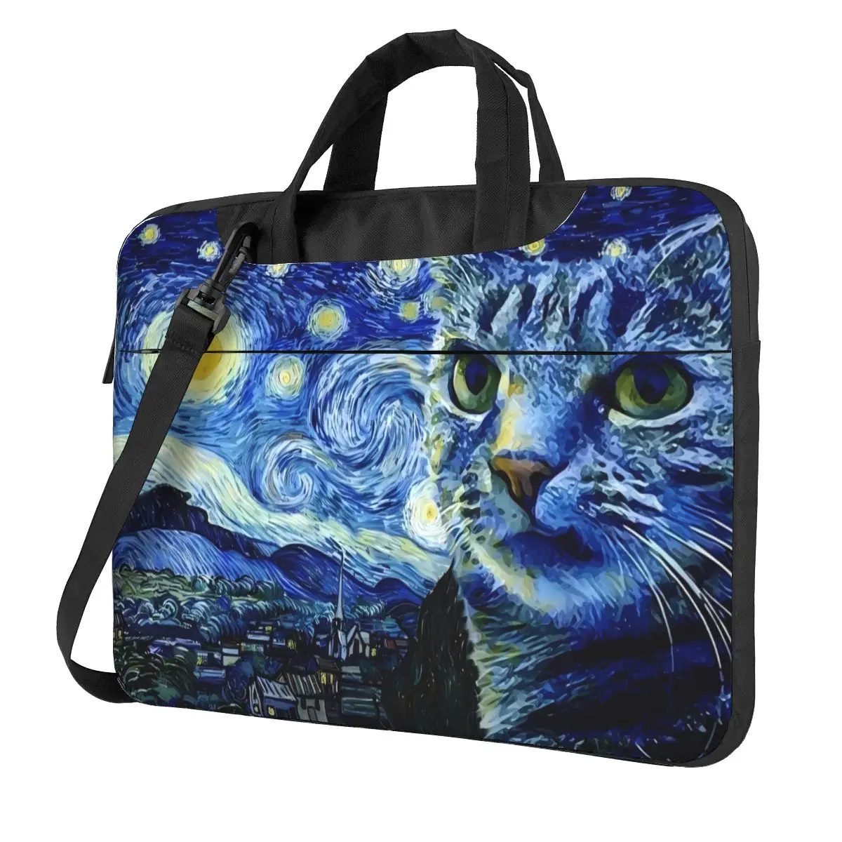 Laptop Bag Sleeve Case Van Gogh Starry Sky Protective Notebook Pouch Cat Animal For Macbook Air Xiaomi 13 14 Print Computer Case