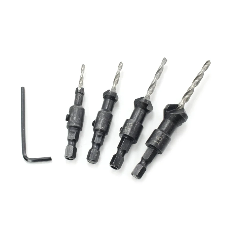 Shank Counter Sinker Drill Bit Set Tool Sets for Wood Countersink Bit Reaming Drill Hole Dropship