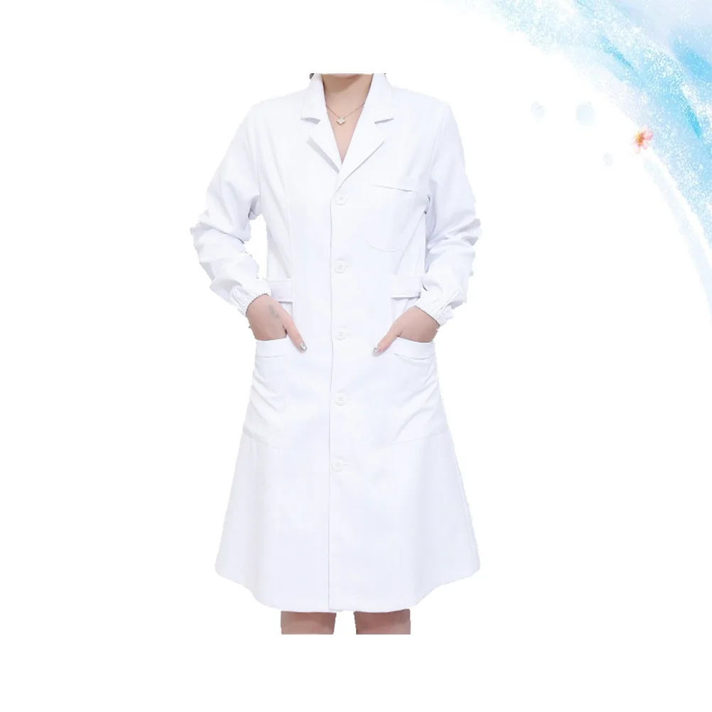 Long Sleeve White Nursing Uniform Suit Isolation Gown Overalls for Women Size Pocket Design Breathable Comfortable
