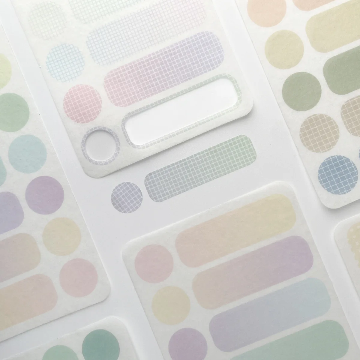 Afbeelding 7: Effen kleur Basic Washi Stickers Minimalistisch rasterlabel Sticky Notes DIY Scrapbooking Journal Decor 3 vellen