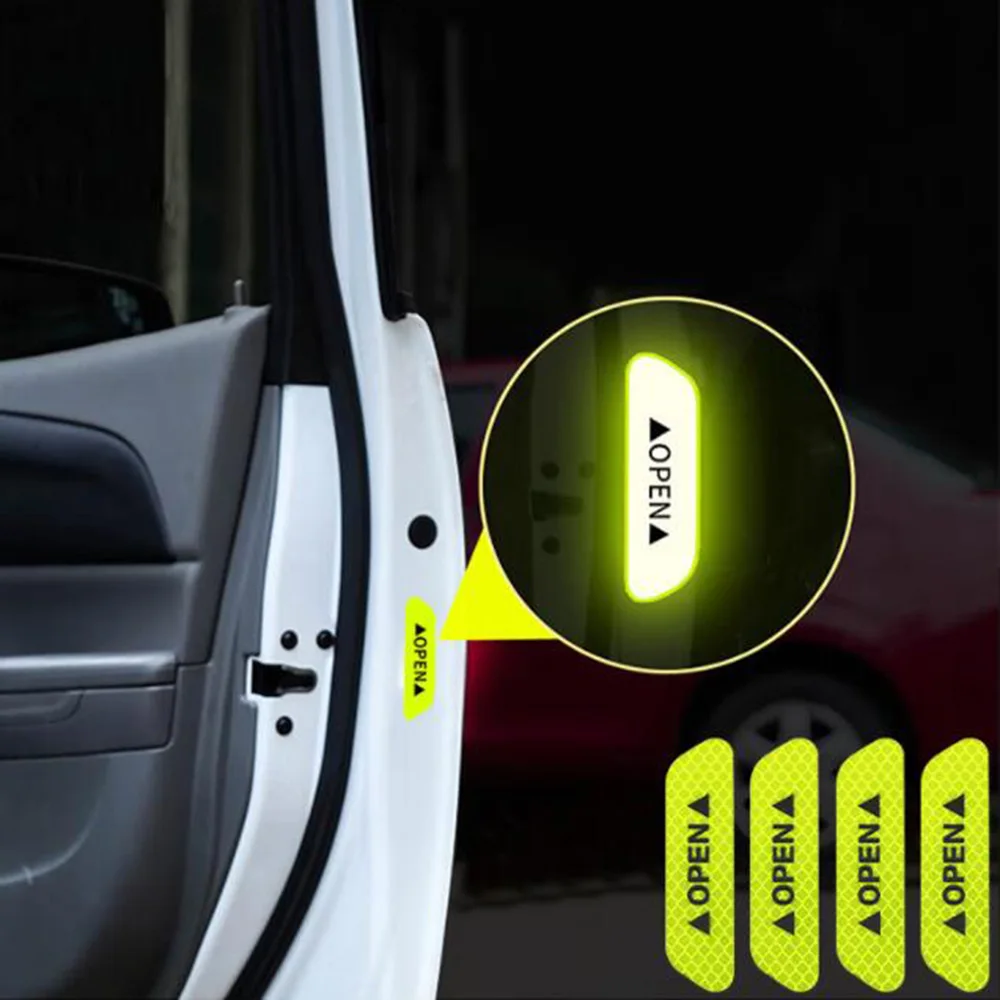 Car Door Sticker Safety Open Warning Reflector Tape For GMC Sierra 1500 Terrain Acadia Yukon Envoy Savana Hummer H3