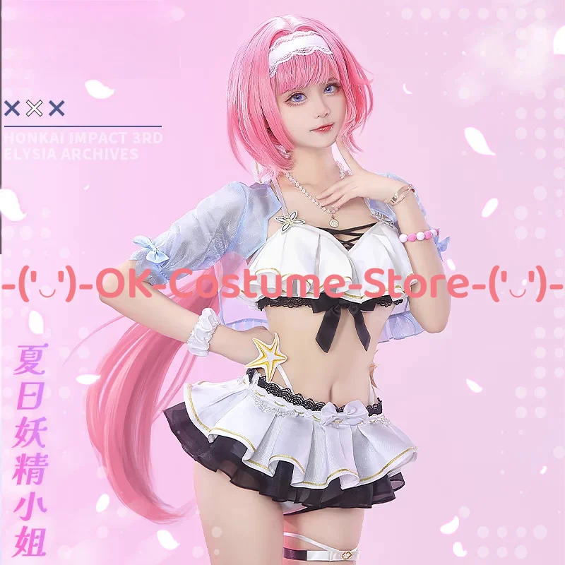 Honkai Impact 3rd Elysia Summer Miss Elf Cosplay Costume Cute Bikini Swimsuit Beach Outfit Halloween Carnival Party Uniform Suit view 2