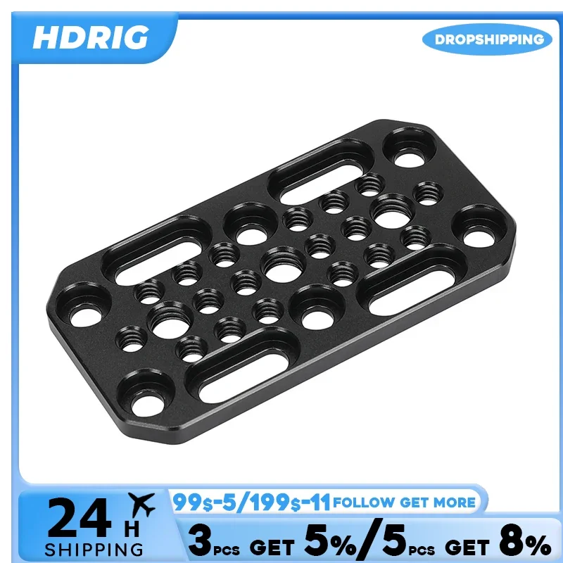 HDRiG Cheese Plate Multi-Purpose For Rail Blocks Dovetails And Short Rods Camera Mount Expansion Board With 1/4\