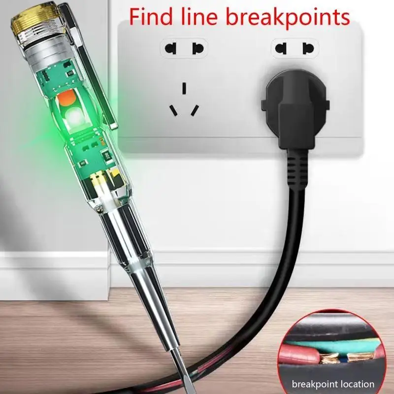 Electrical Tester Pen with LED Color Light Live Wire Tester 70-250V Plastic