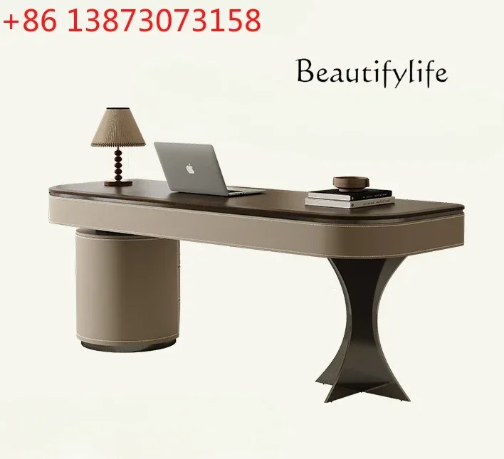 Modern Retro Style Desk Study Desk High-Grade Walnut Finish Office Computer Desk