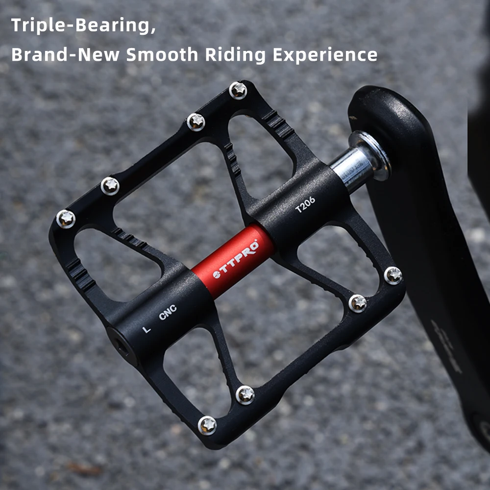 TTPRO Bicycle Pedals 3 Sealed Bearings CNC Aluminum Alloy Hollow Ultralight Anti-Slip MTB Road BMX Flat Pedals Cycling Parts