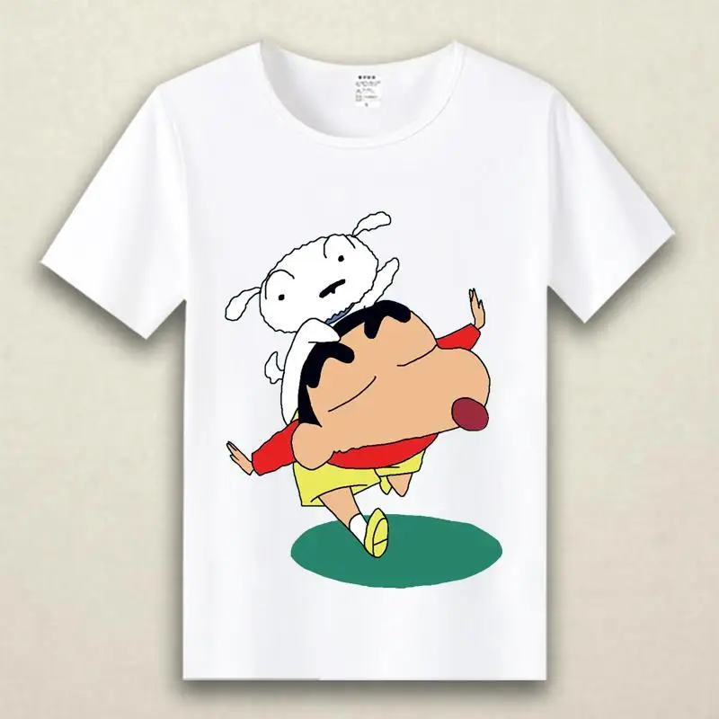 

Crayon Shin-chan Cartoon Anime Women T-shirt Summer Short Sleeve 100% Cotton Men Tee Shirts Tops Casual Couple Clothes Tops
