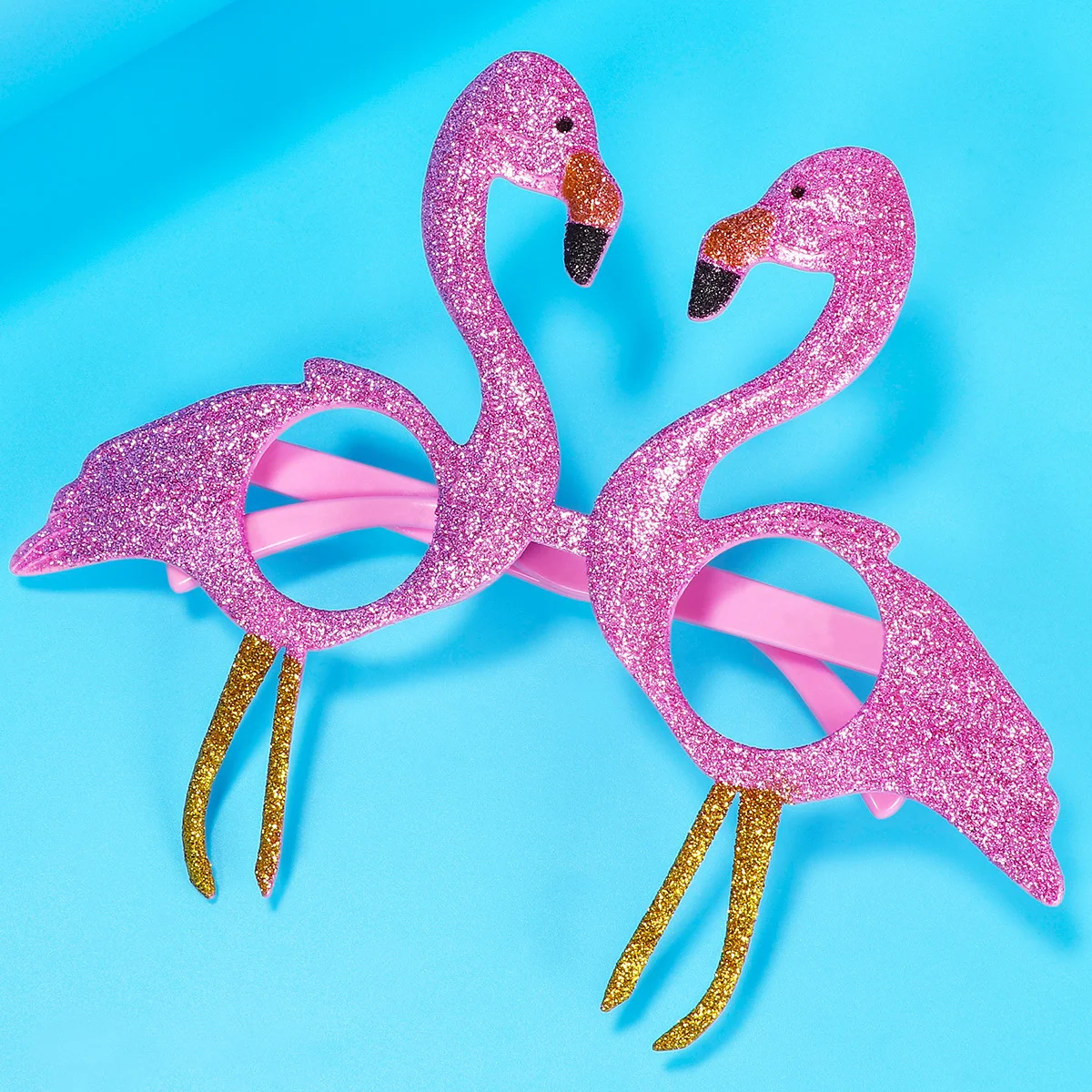 

Flamingo Shaped Pink Glitter Sunglasses Novelty Frames for Festive Occasions Portable Design Friendly